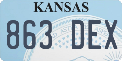 KS license plate 863DEX