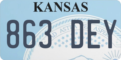 KS license plate 863DEY