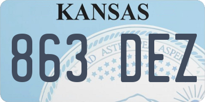 KS license plate 863DEZ
