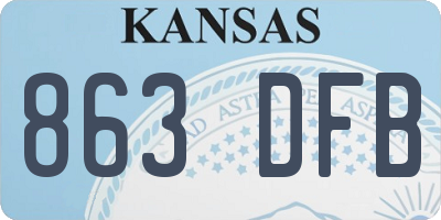 KS license plate 863DFB
