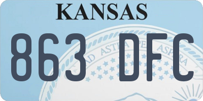 KS license plate 863DFC
