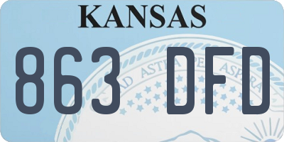 KS license plate 863DFD