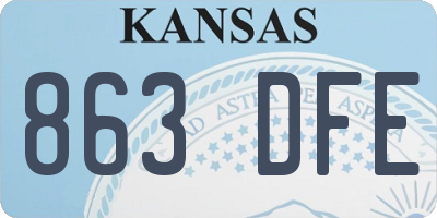 KS license plate 863DFE