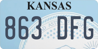 KS license plate 863DFG