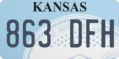 KS license plate 863DFH