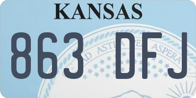 KS license plate 863DFJ