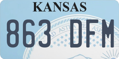 KS license plate 863DFM