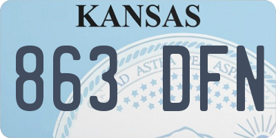 KS license plate 863DFN