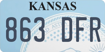 KS license plate 863DFR
