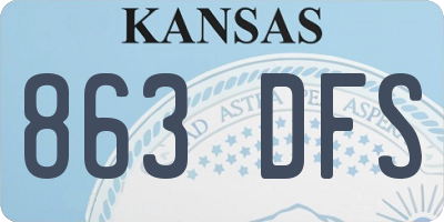 KS license plate 863DFS