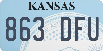 KS license plate 863DFU