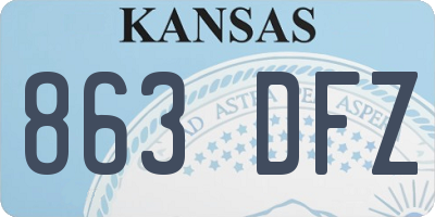 KS license plate 863DFZ
