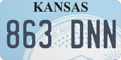 KS license plate 863DNN