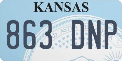 KS license plate 863DNP