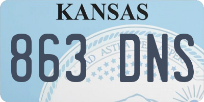 KS license plate 863DNS