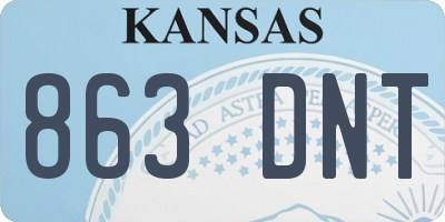 KS license plate 863DNT