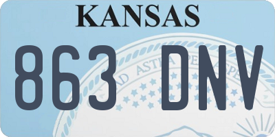 KS license plate 863DNV