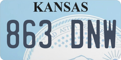 KS license plate 863DNW