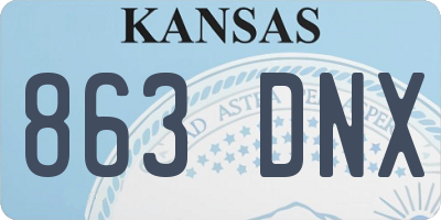 KS license plate 863DNX