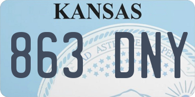 KS license plate 863DNY