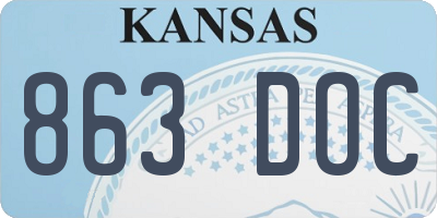 KS license plate 863DOC