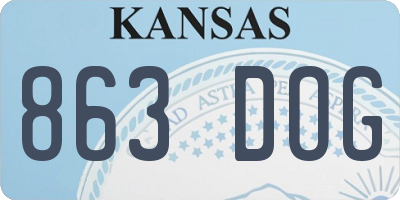 KS license plate 863DOG