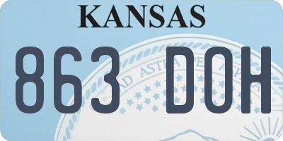 KS license plate 863DOH