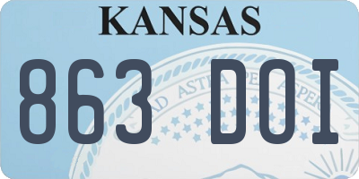 KS license plate 863DOI