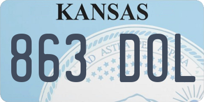 KS license plate 863DOL