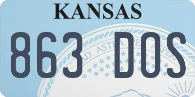 KS license plate 863DOS