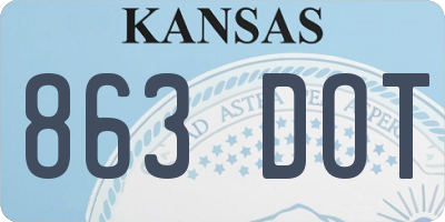 KS license plate 863DOT