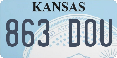 KS license plate 863DOU