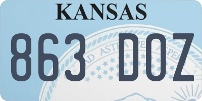 KS license plate 863DOZ