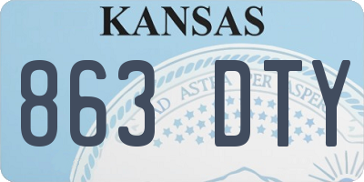 KS license plate 863DTY