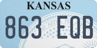 KS license plate 863EQB