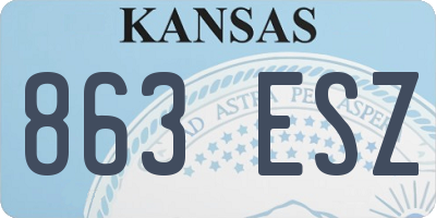 KS license plate 863ESZ