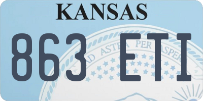 KS license plate 863ETI