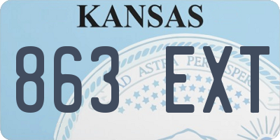KS license plate 863EXT