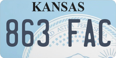 KS license plate 863FAC