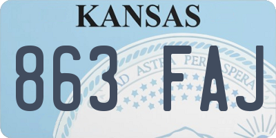 KS license plate 863FAJ