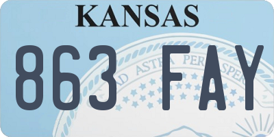 KS license plate 863FAY