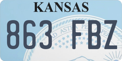KS license plate 863FBZ