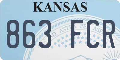 KS license plate 863FCR