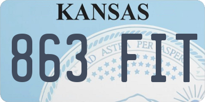 KS license plate 863FIT