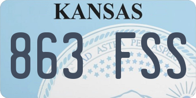 KS license plate 863FSS