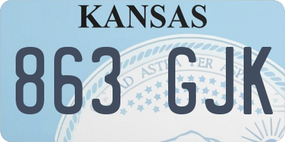 KS license plate 863GJK