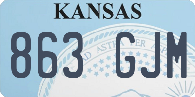 KS license plate 863GJM