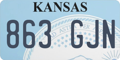 KS license plate 863GJN