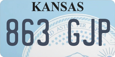 KS license plate 863GJP