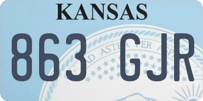 KS license plate 863GJR